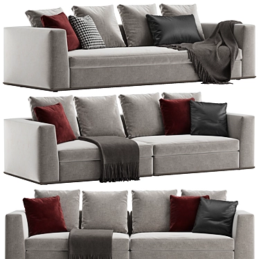 Elegant Minotti Powell Sofa: Sleek Design, Maximum Comfort 3D model image 1 