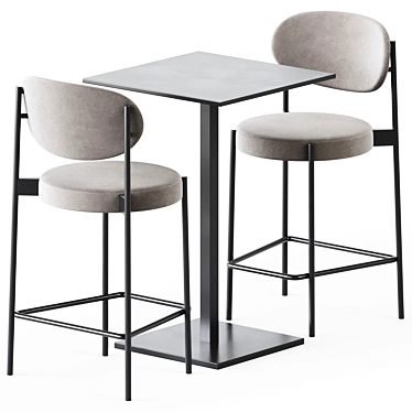 Modern bar set: Dado S60 Table & 430 Stool 3D model image 1 