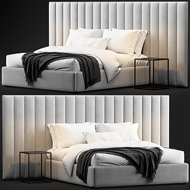 RH Modena Extended Platform Bed: Sleek Vertical Design 3D model image 1 
