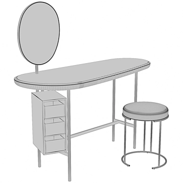 Luxury Living: Divani Pebble + Nina Dressing Table & Stool 3D model image 1 