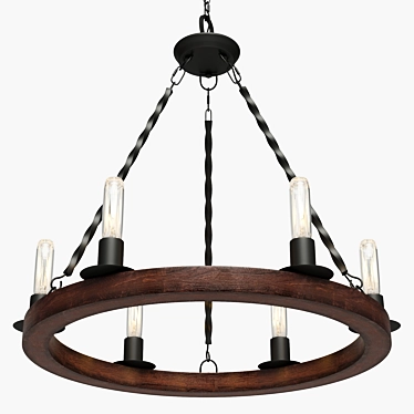 Rustic Halo Chandelier 3D model image 1 