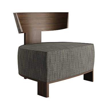 Modernist Oak Armchair 3D model image 1 