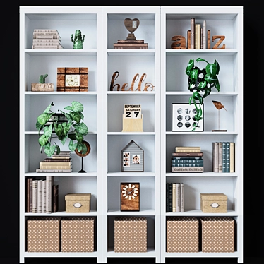 Hemnes Shelving Unit: Stylish and Versatile 3D model image 1 