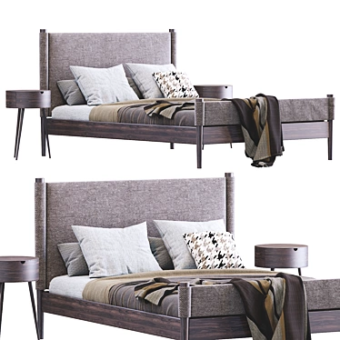 Contemporary Walker Bed: Modern Elegance for Your Bedroom 3D model image 1 