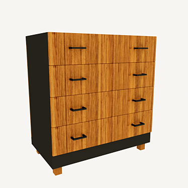 Modern Oak Chest of Drawers 3D model image 1 