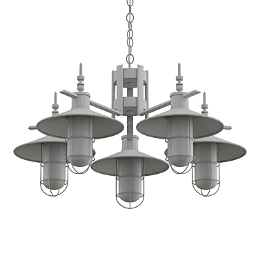 Industrial Cone Chandelier 3D model image 1 