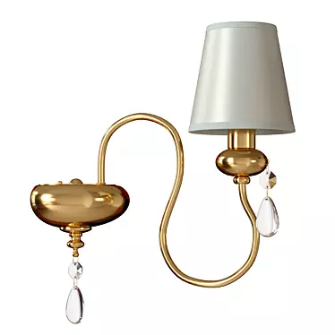 Elegant Gold Metal Wall Lamp 3D model image 1 