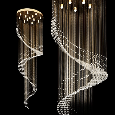 Gold Crystal Ceiling Light: Newport 8213 300 3D model image 1 