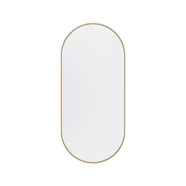 Elegant Antique Brass Oval Mirror 3D model image 1 