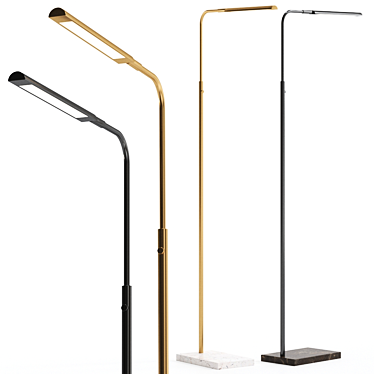 Sleek Marble LED Floor Lamp 3D model image 1 