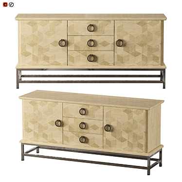 Moslins Cream Sideboard: Art Deco Style 3D model image 1 