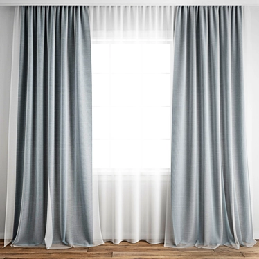 Poly Curtain Model - High Quality 3D model image 1 
