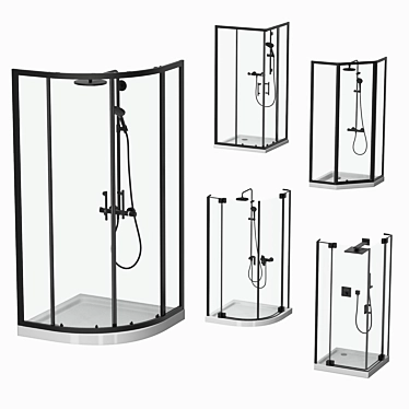 Cezares Shower Enclosures Set: Modern Designs for Luxury Bathrooms 3D model image 1 