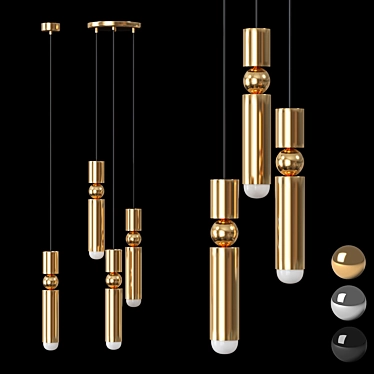 Sleek Plumb Pendant Light 3D model image 1 