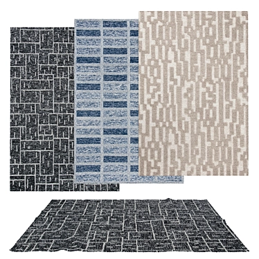 Versatile Rug Set - 6 Unique Designs 3D model image 1 