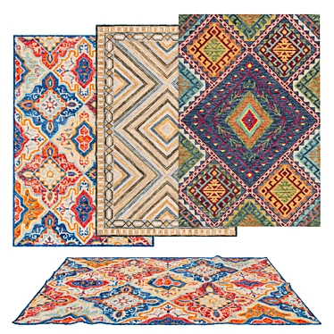 6-Piece Variety Rugs Set 3D model image 1 