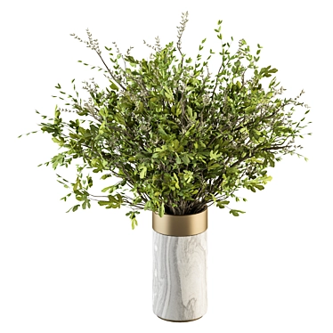 Elegant Green Branch Bouquet 3D model image 1 