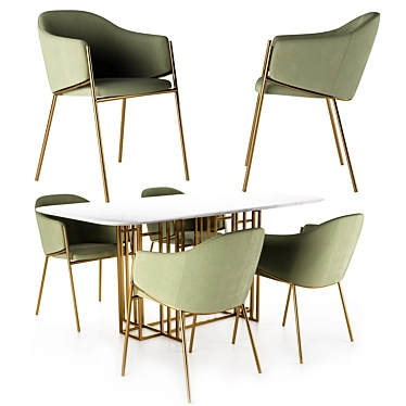 Stylish Oro Chair and Toon Table - Perfect Pair for Any Space 3D model image 1 