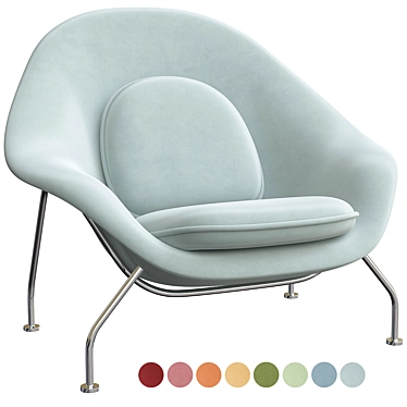 Womb Chair and Ottoman: Comfort Meets Style 3D model image 1 