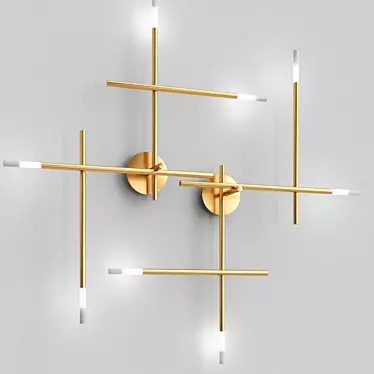 Modern Tubular Sconce for Traverse Wall 3D model image 1 