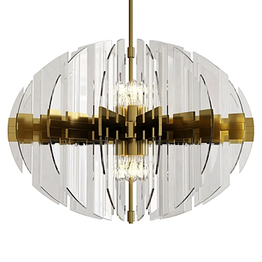 Elegant Zion Oval Chandelier 3D model image 1 