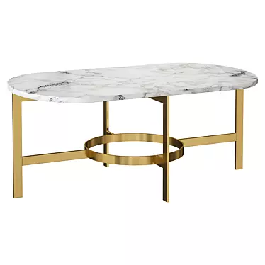 Modern White Marble Coffee Table 3D model image 1 