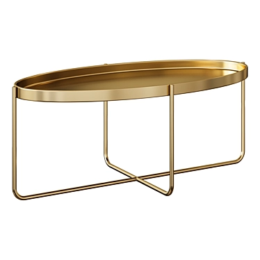 Gaultier Gold Oval Coffee Table 3D model image 1 