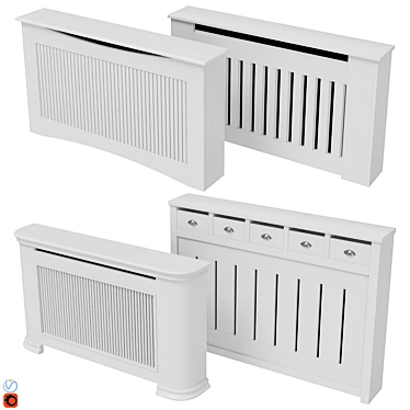 Elegant Radiator Screen Set 3D model image 1 