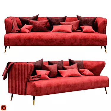 Retro-Inspired Fehring DecoDom Sofa 3D model image 1 