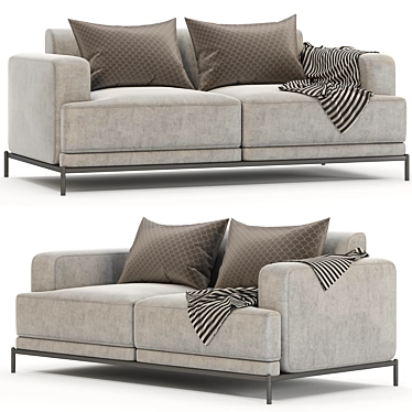 Ultimate Comfort: Modern Double Sofa 3D model image 1 