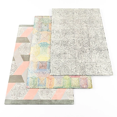 8-Piece Modern Rugs Set 3D model image 1 