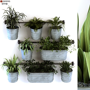 Modern Plant in Vase Set 3D model image 1 
