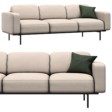  Jarrod Forest Green Sofa - Stylish and Spacious 3D model image 1 