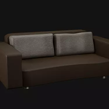 Sleek Leather Sofa 3D model image 1 