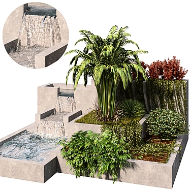 Serene Oasis Garden Set 3D model image 1 