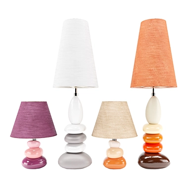 HOFF Ecume Ness Emma Table Lamps Set 3D model image 1 