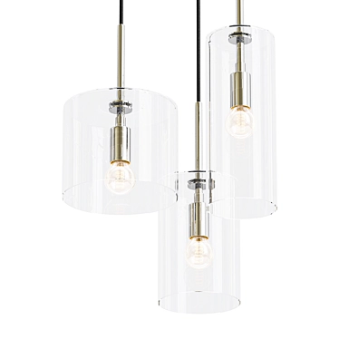 Elegant Rockford Pendant Chandelier 3D model image 1 