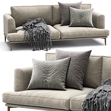 Contemporary Alexis Sofa: Modern Comfort in Millimeters 3D model image 1 