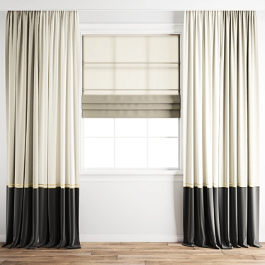 Premium Poly Curtain Model 3D model image 1 