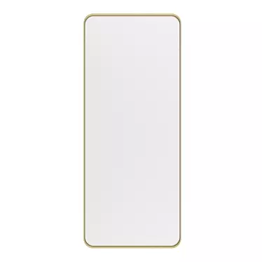 Antique Brass Rectangular Mirror: Vintage Elegance 3D model image 1 