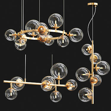 Gilded Circle: IONA Chandelier 3D model image 1 