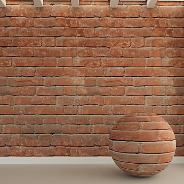 Vintage Brick Wall Tiles - Old-Historic Style 3D model image 1 