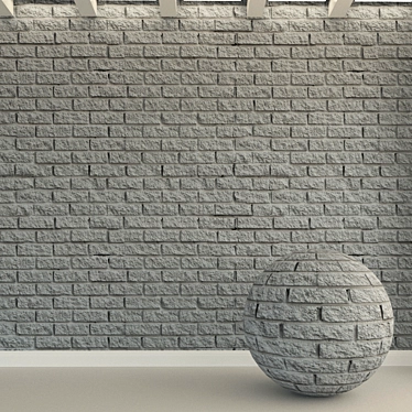 Vintage Red Brick Wall 3D model image 1 