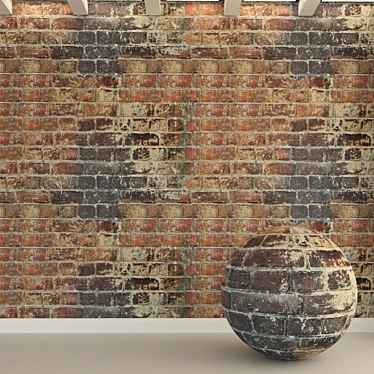  Authentic Vintage Brick Wall 3D model image 1 