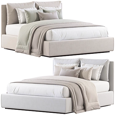 Elegant Modernist Slim Beds 3D model image 1 