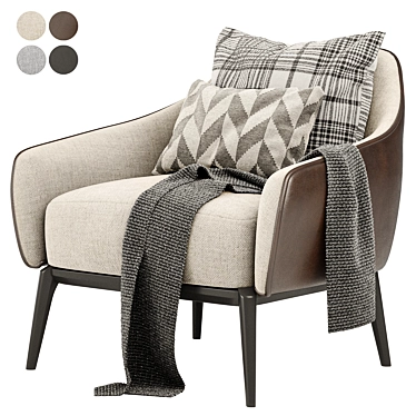 Stylish 1743 Armchair Set: Vray, Corona & Obj Formats 3D model image 1 