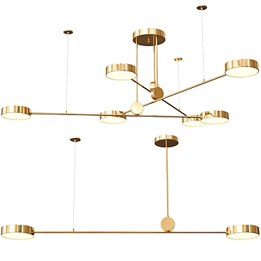 Luxury Gold LED Chandelier: Technum by Anzazo 3D model image 1 