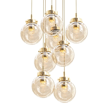 Elegant Varieta Pendant Chandelier 3D model image 1 