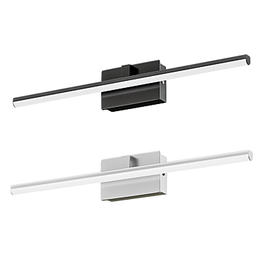 Black and White Linear Vanity Light: Modernist LED Aluminum Wall Fixture 3D model image 1 