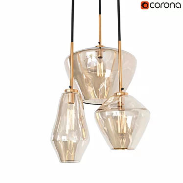 Elegant Glass Pendant Lighting 3D model image 1 